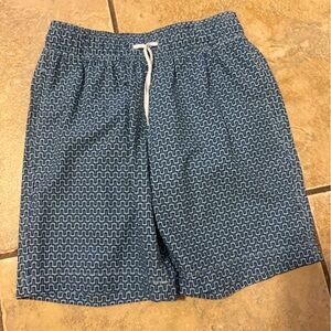 Crewcuts Kids Blue geo Patterned Swim Trunks.